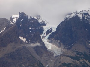 A glacier in its summer recession.